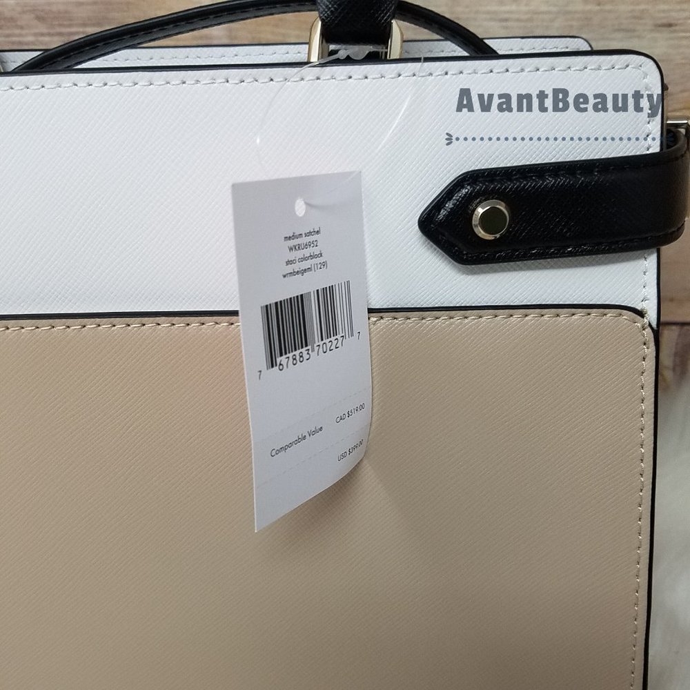 Kate Spade Staci Medium Satchel Warm Beige NWT - Picture 8 of 12